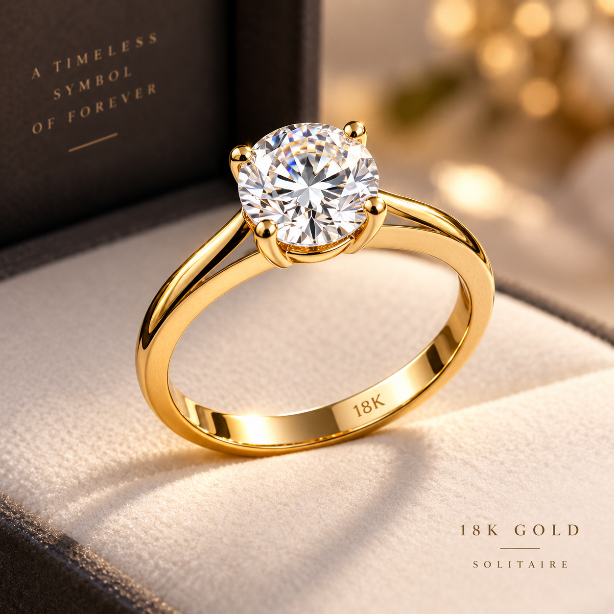 Classic 18K Gold Solitaire Ring
