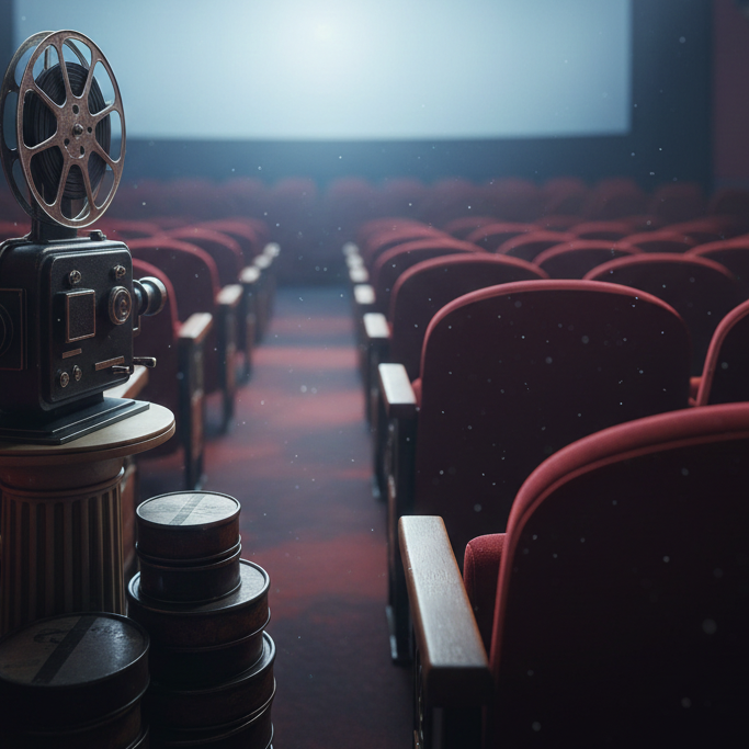 Classic movie theater atmosphere representing global box office cinema